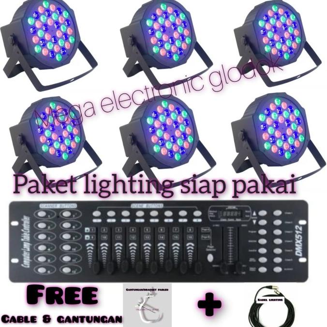 paket lighting panggung ekonomis 6par 36led