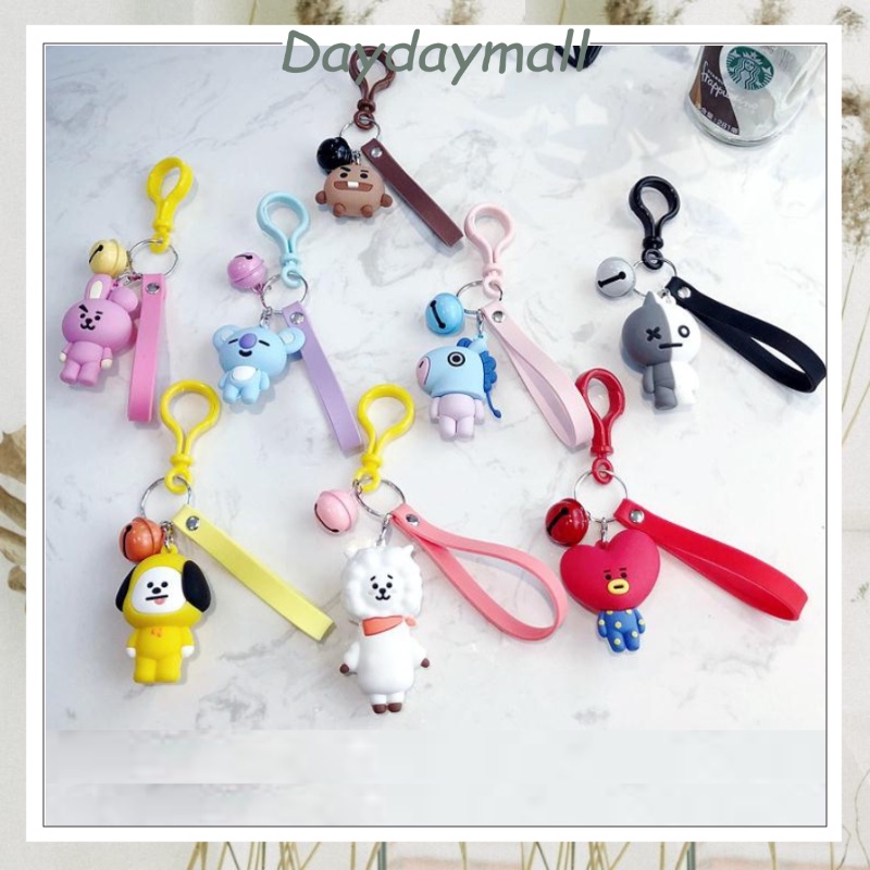 Gantungan boneka lucu Kpop BT21 Cute Keychain ang Van Tata Chimmy RJ Cooky Koya DD106
