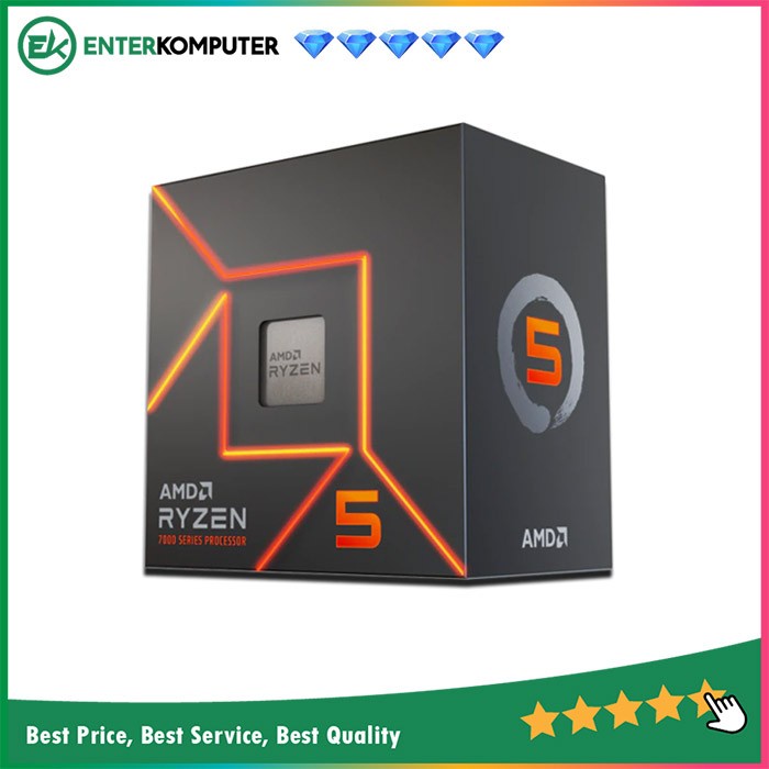 AMD Ryzen 5 7600 3.8Ghz Up To 5.1Ghz Cache 32MB AM5 [Box] - 6 Core