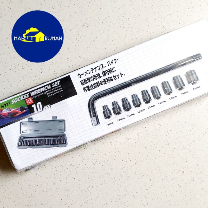 Kunci Sok 10pcs Shock Sock Set 10 pcs 8-24 mm Set Stang Gagang 8mm - 24mm - KTP