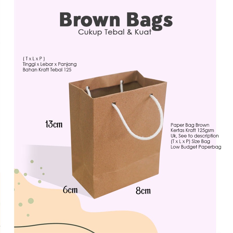 

Paper Bag Kado Coklat Uk. 13x6x8 cm / Paper Bag Polos Packing Souvenir Pernikahan / Tas Kertas Ulang Tahun Anak Kecil Aksesoris Gelang / Paperbag bridesmaid murah