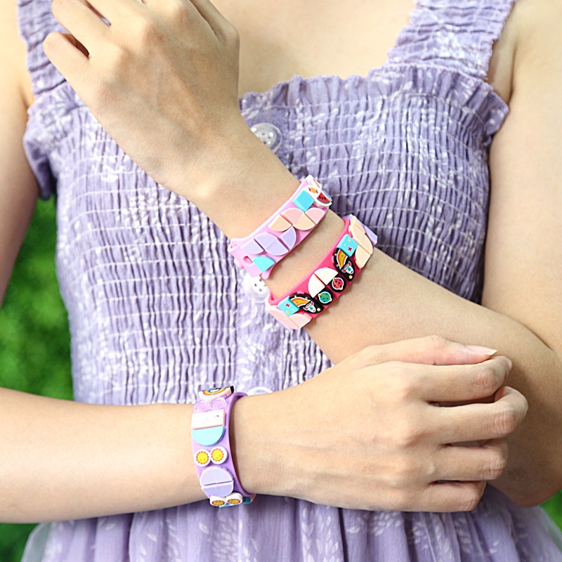 GELANG KARET DOTS BRACELET BRICKS BLOK BRACELET MAINAN LEGO MAINAN ANAK BALOK