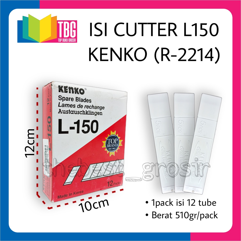 

1 TUBE ISI CUTTER L150 KENKO / REFILL CUTTER BESAR KENKO / SPARE BLADE L-150 KENKO (R-2214)