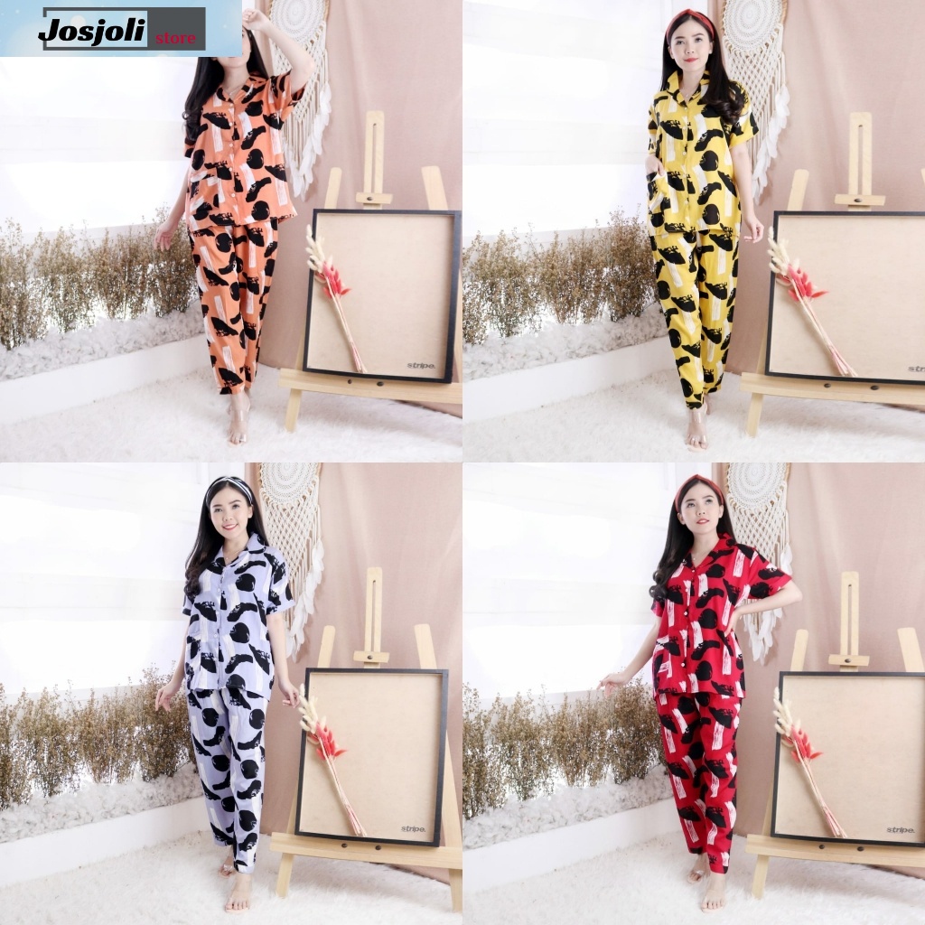 JOSJOLI_PIYAMA/Piyama CP Melani/Piyama Rayon Wanita Dewasa XL XXL/Pakaian Tidur Wanita