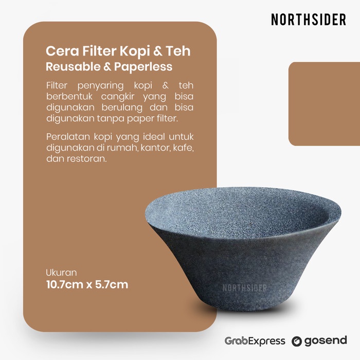 Cera Dripper Kopi Filter Teh Coffee Tea Filter Flat Buttom Paperless