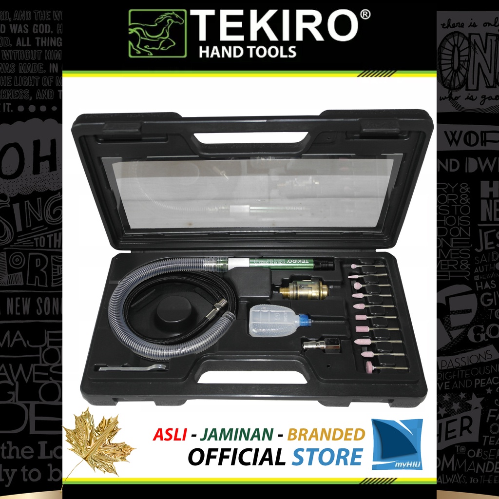 Set Gurinda Angin Mikro Isi 17 pcs / Micro Air Die Grinder TEKIRO