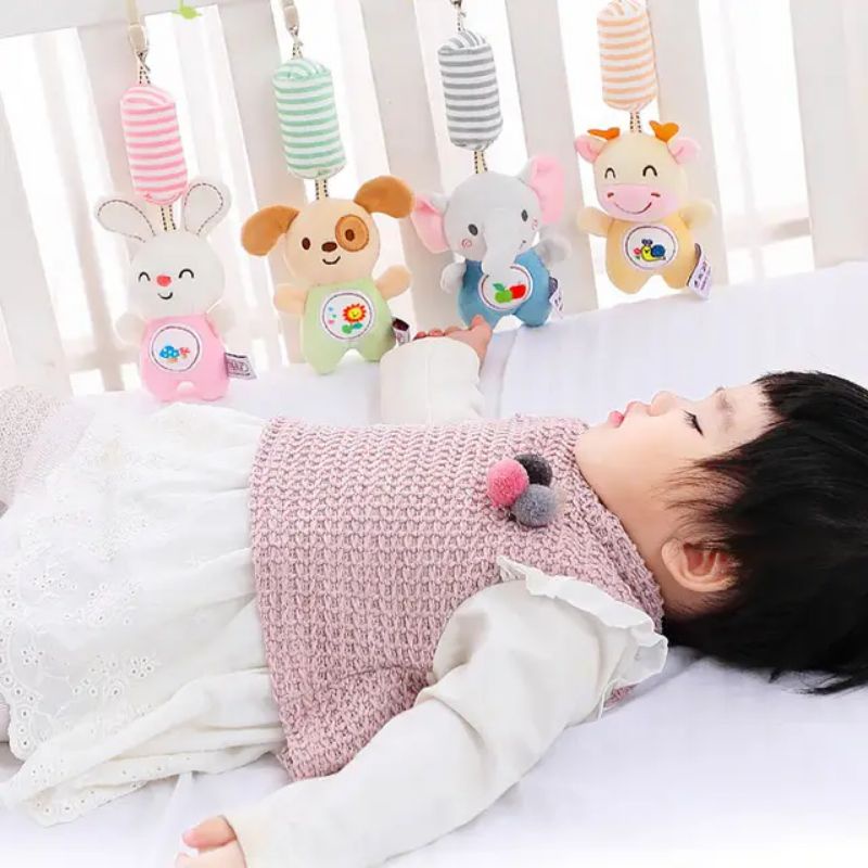 Mainan Gantungan Stroller Boneka Rattle Seri Pastel