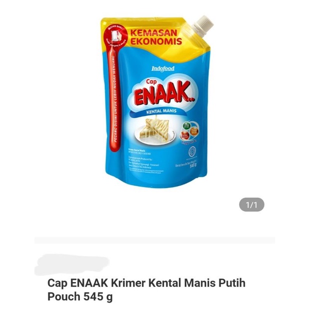 

Cap ENAAK Krimer Kental Manis Putih Pouch 545 g