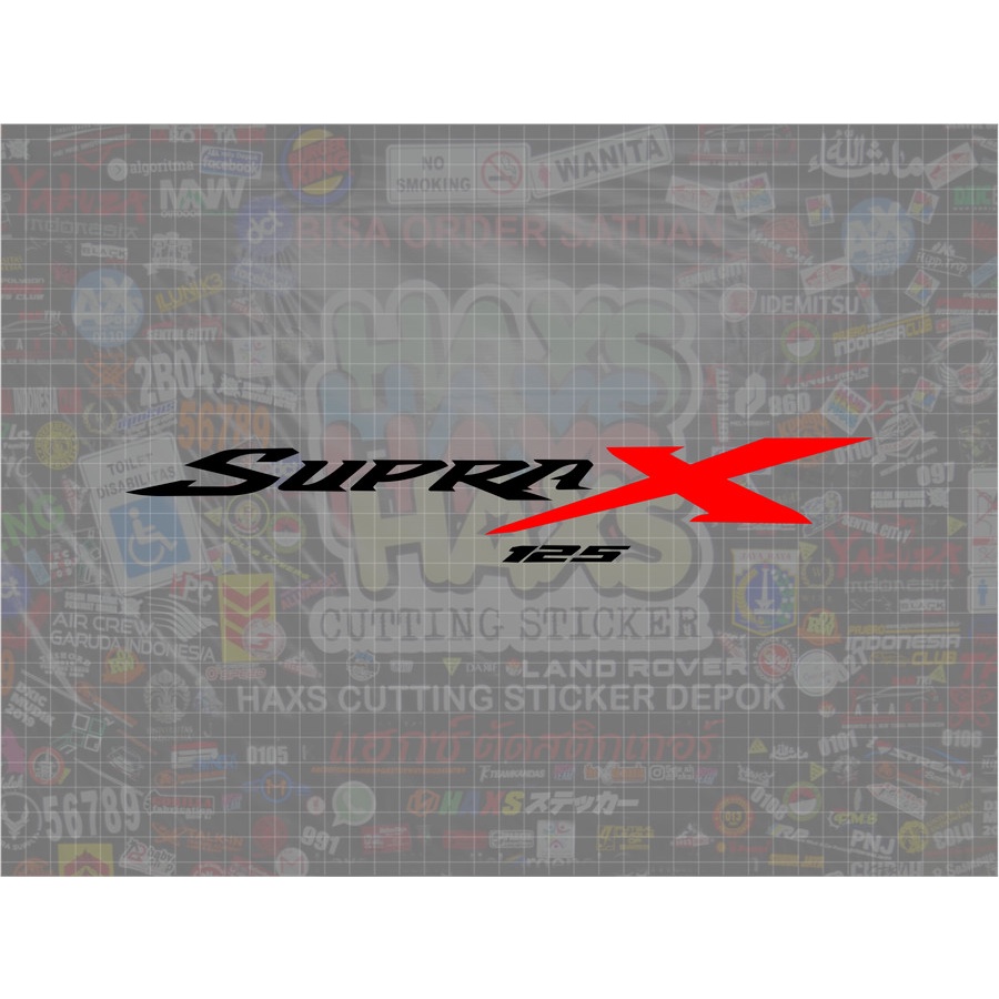 Cutting Sticker Supra X 125 V1 2 Warna Ukuran 30 Cm Untuk Motor