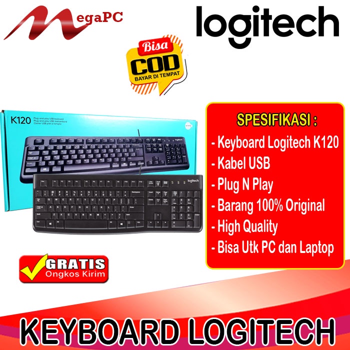 Keyboard Logitech K120 Kabel USB Original