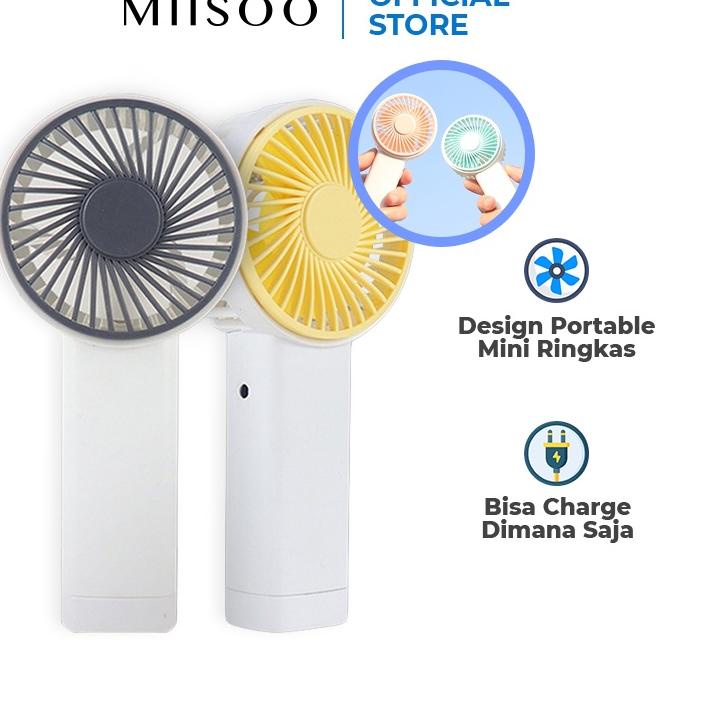 Depan MIISOO Kipas Angin Mini Lipat Portable / Mini Fan / Kipas Genggam Cute / Kipas Kecil