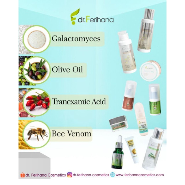 (dr. Ferihana) Paket Flek dan Melasma Berat Skin Complexion Brightening Galactomyces Series