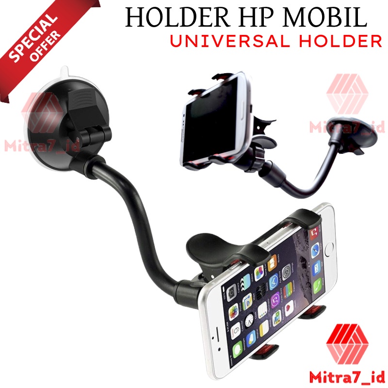 [M7] Jepitan Hp Tempel Kaca Mobil Suck / Dudukan Hp Tempel Flexible 360 Derajat / Holder Hp CH Soft Tube