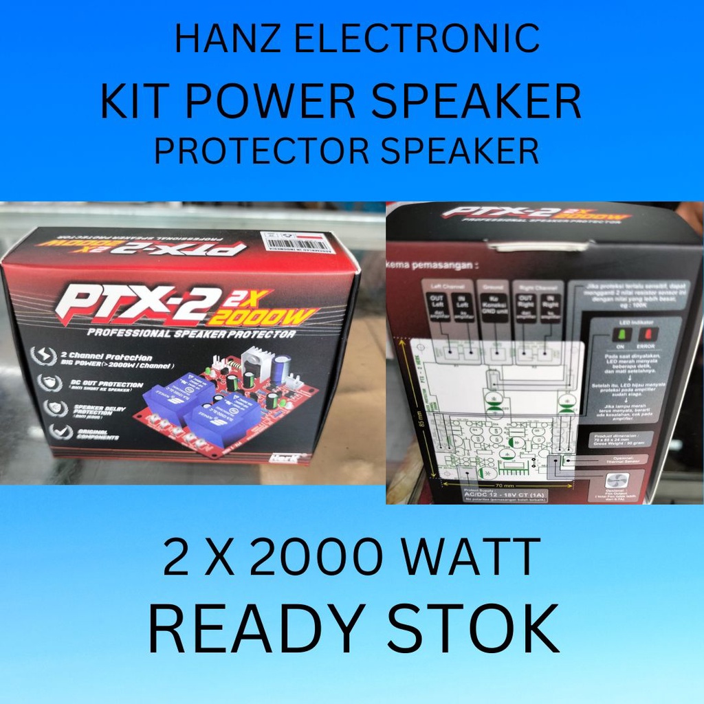 KIT SPEAKER PROTECTOR PROTEKTOR PROTEK PROTEC PTX-2 2X 2000W PTX2 2X 2000 WATT STEREO