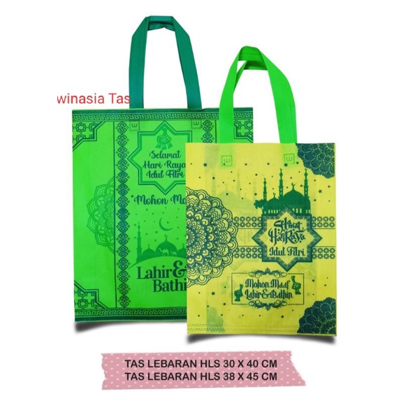 

tas lebaran 30*40 sablon 2 sisi - tas idul fitri - tas berkat - tas hantaran - tas kue
