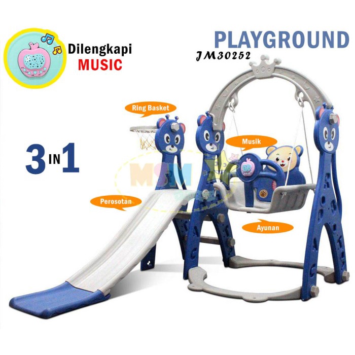 Bayi ( Perosotan 3In1 ) Rkj Mainan Perosotan & Ayunan / Playground Vrt 1110