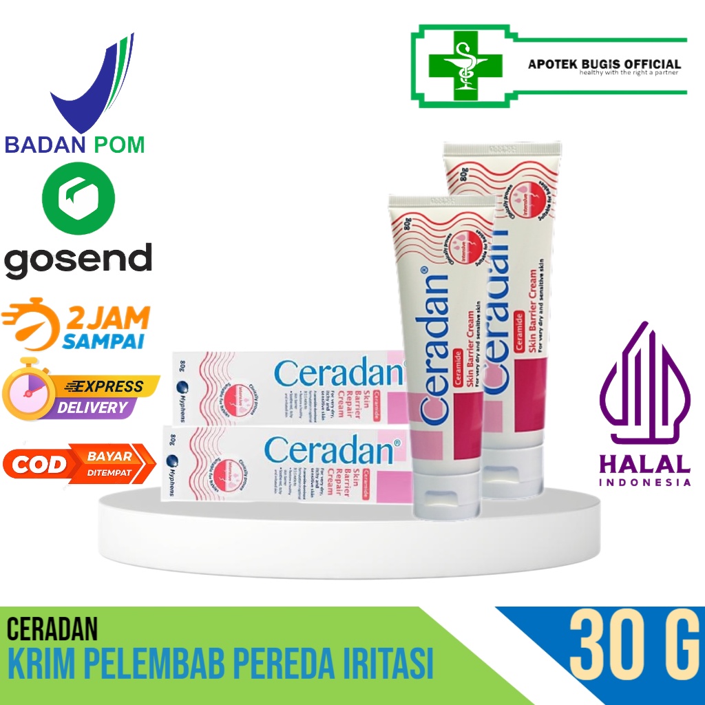 Ceradan Ceramide Dominant Skin Barrier Repair Cream 30 Gr | Krim Pelembab Pereda Iritasi Pada Kulit