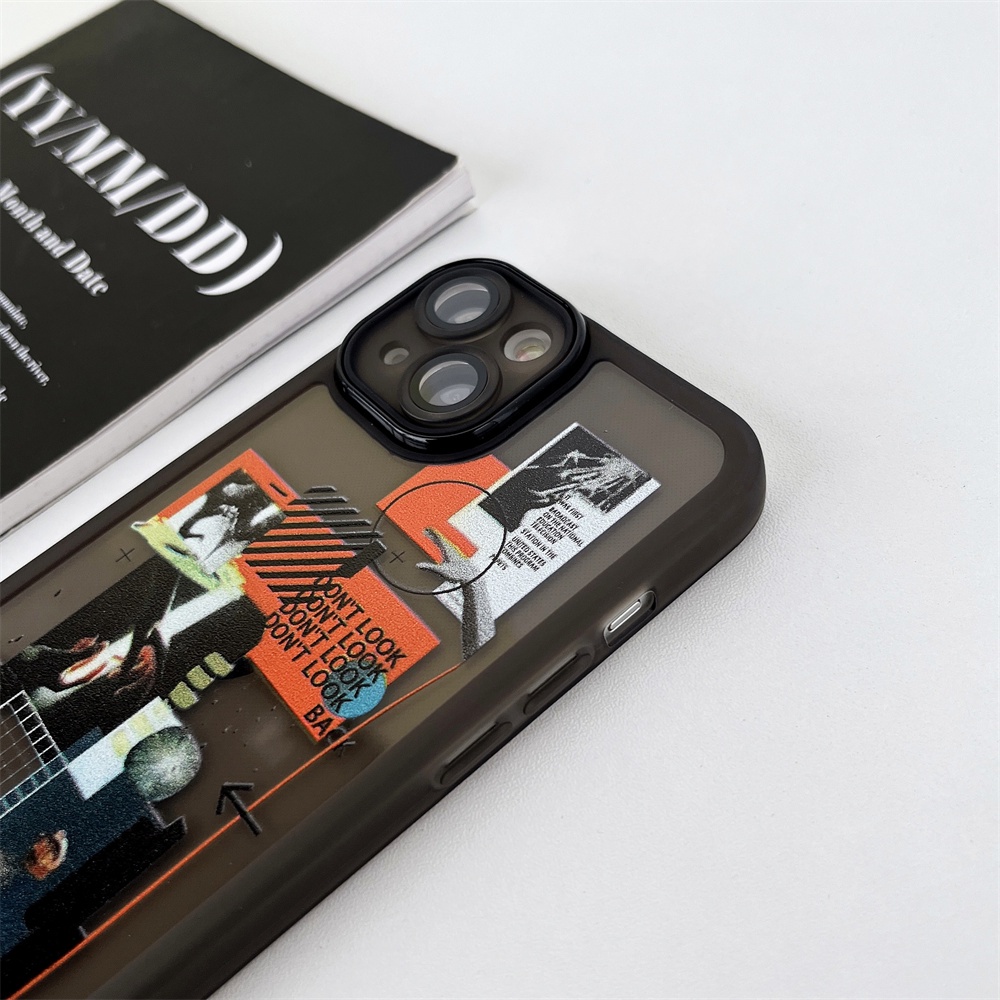 IPHONE  Luxury Silicone Clear Case High Street Hip-hop Street Culture Bumper Untuk Iphone14 13 11 12 Pro Max Mini XR X XS Plus Plating Lembut Shockproof Cover