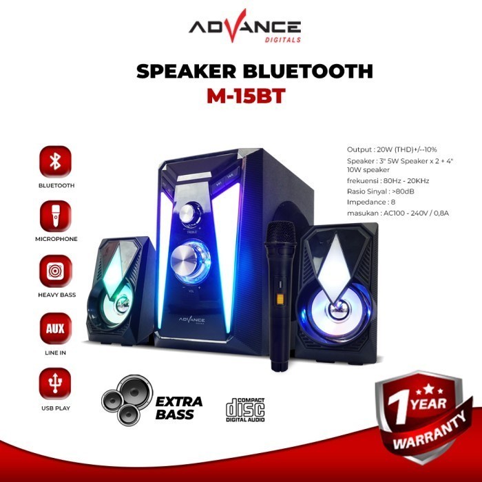 Advance Speaker Aktif Bluetooth Multimedia Subwoofer Bass M10BT /M15BT /M180BT /M180BT CLEON /M20BT