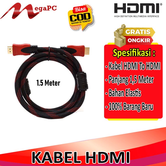 Kabel HDMI TO HDMI Panjang 1,5 Meter