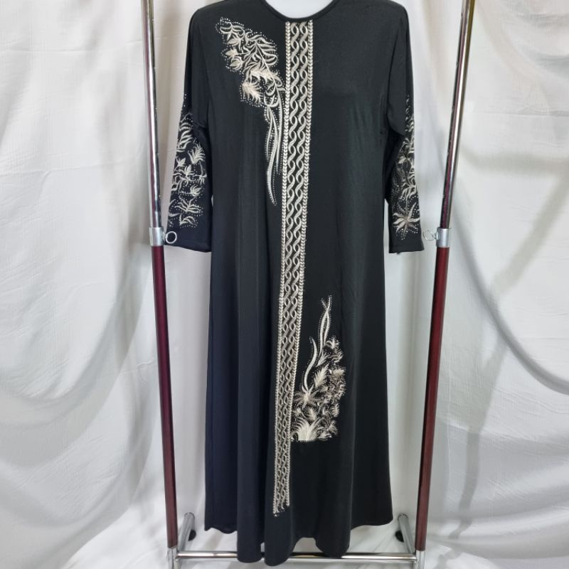 Gamis Arabian Turkey Hitam Remaja Bordir Silver