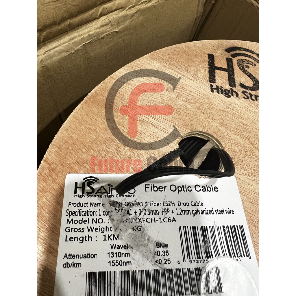 Hsairpo Kabel FO Dropcore 1Km Single Core 3 Seling Fiber Optik