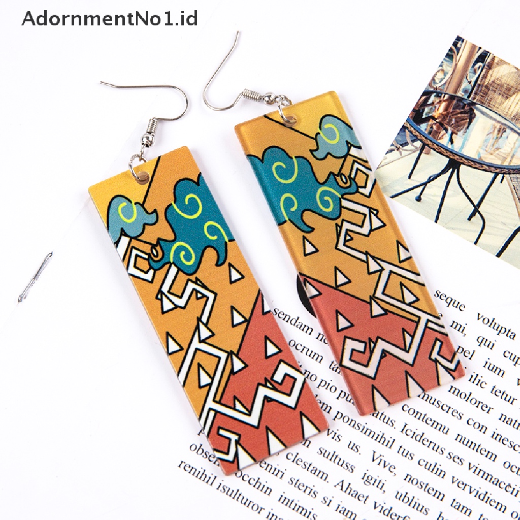 [AdornmentNo1] Demon Slayer kimetsu no yaiba Anting Untuk Wanita Gadis Anime Perhiasan Handmade Hoop Earring Acrylic Earrings Liontin Hadiah [ID]