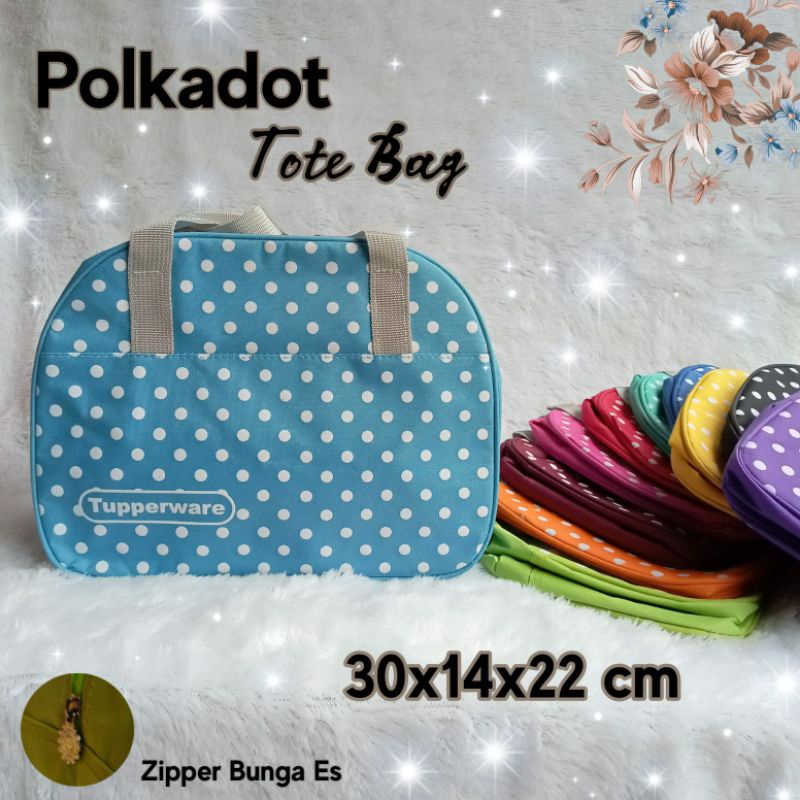 Tas polkadot tupp ( Zipper bunga es ) / polka tupperware