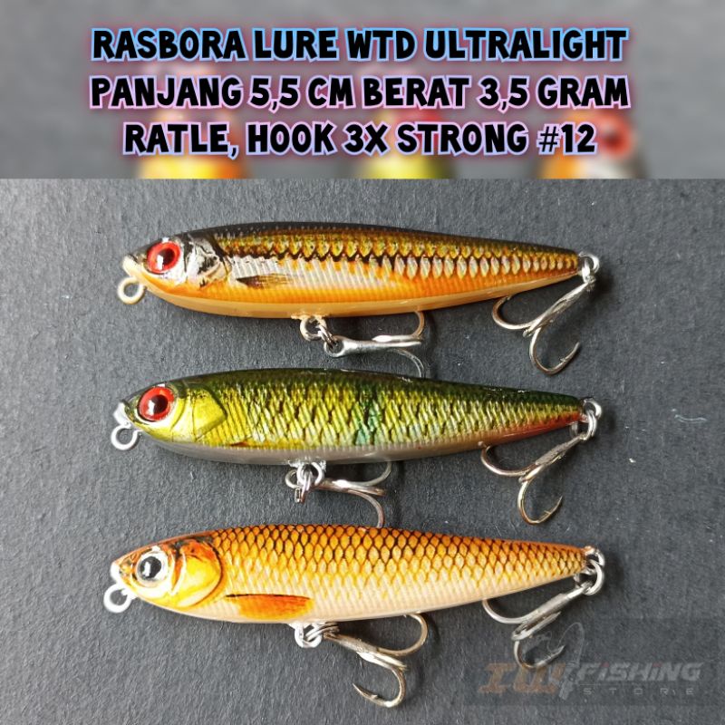 RASBORA LURE WTD PENSIL 5,5 CM BERAT 3,5 GRAM TOP WATER
