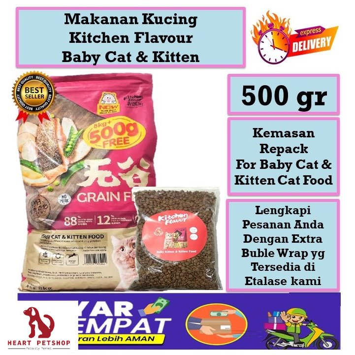 Jual Makanan Kucing Kitchen Flavour Kitten Kemasan Repack 500 Gr KF ...