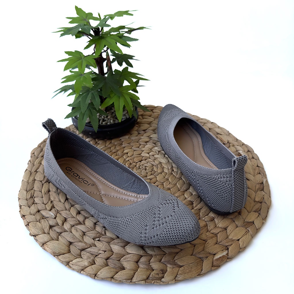 GRAVICI - Sepatu Flat Rajut Import Wanita Elegan DO-21