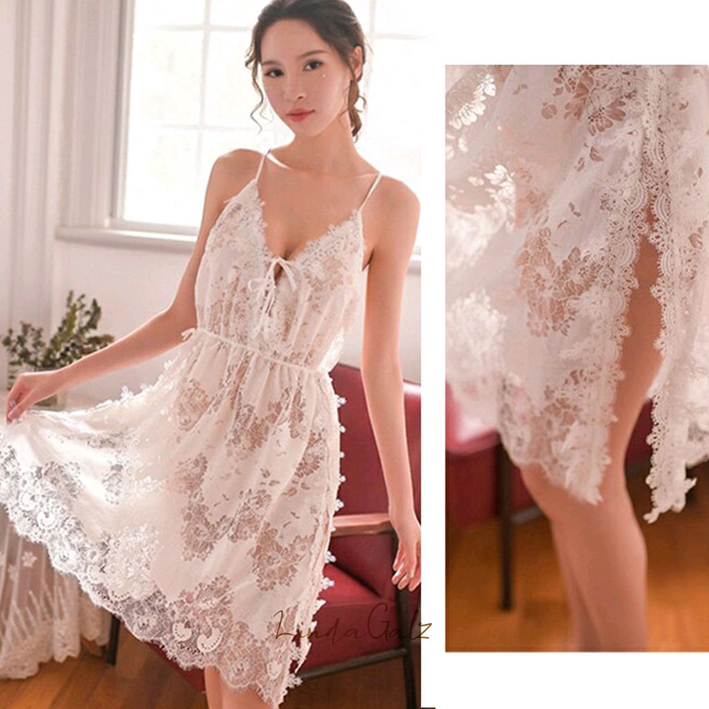 LindaGalz - Pakaian Tidur Wanita Dewasa / Baju Tidur Sexy Jumbo 1658-WHITE
