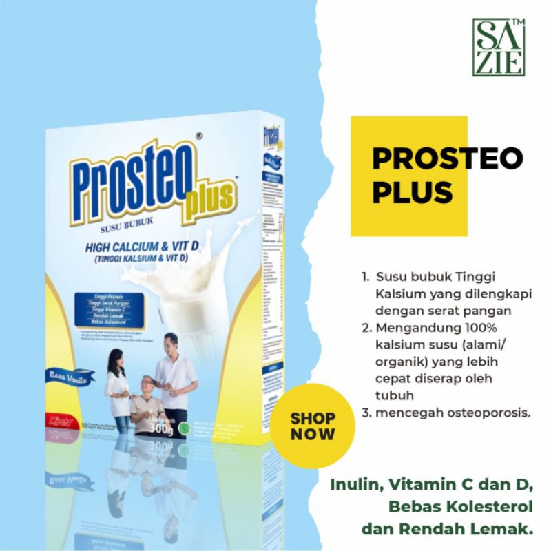 

Susu Tinggi Kalsium Susu Asli - Prosteo Plus 300 Gram Cegah Osteoporosis Dini