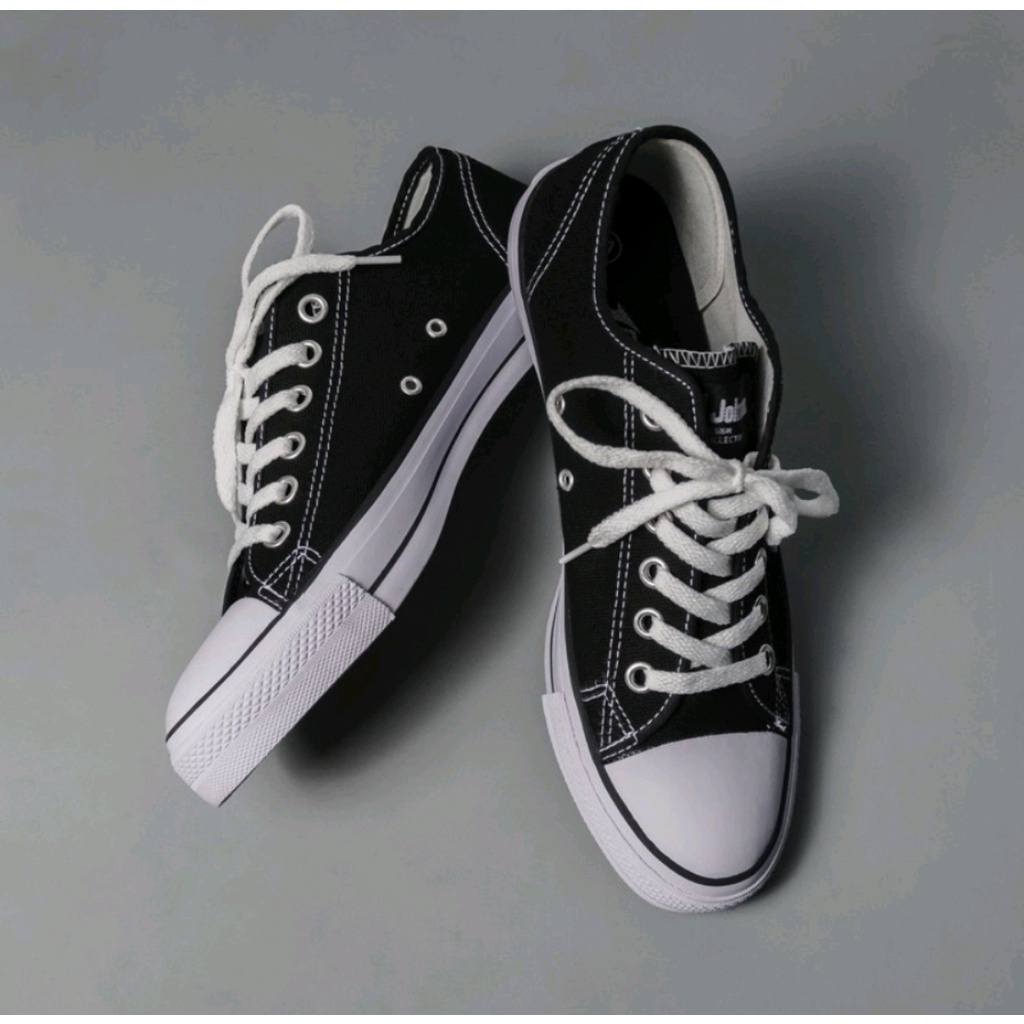 Johnson Basic Low Black White - Sepatu Johnson Original 100% - Sepatu Pria Sepatu Wanita