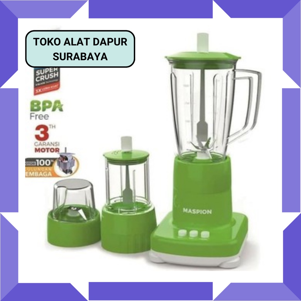 Maspion Blender Kaca 1L 3in1  MT 1273GL 1273 GL  MT1273 GL Penggiling Bumbu Kering Basah Dry Wet Mil