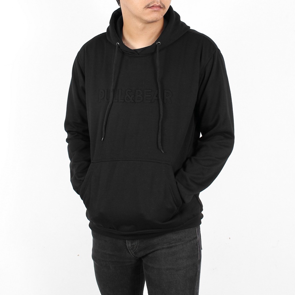 Hoodie Pull&Bear Pria Wanita Hitam / Sweater Pria Hitam Pull&Bear Keren / Hoodie Pria Pull And Bear 