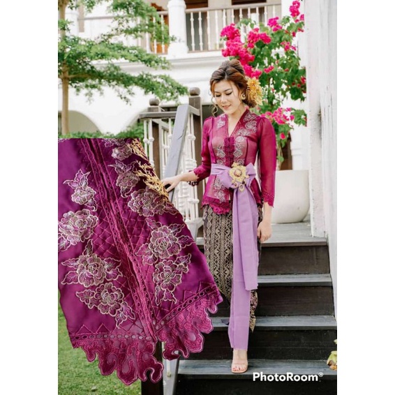 bahan kebaya bordir pancarone