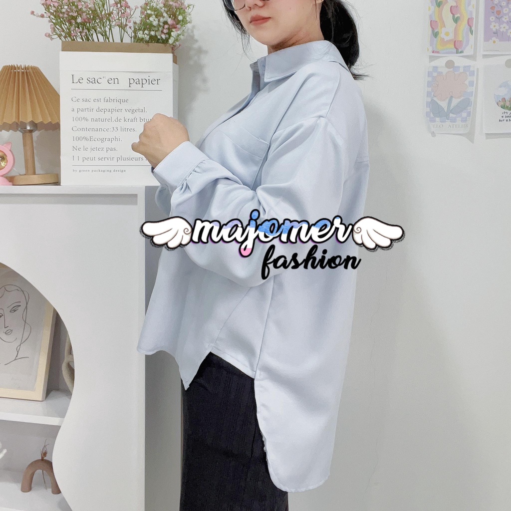 MAJOMER | CHIYUN SHIRT - KEMEJA BASIC POLOS WANITA