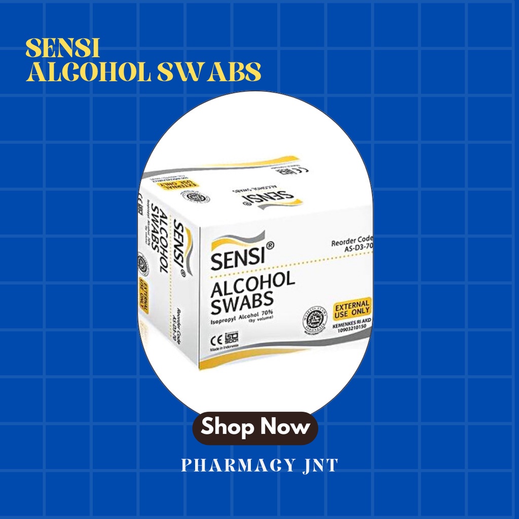 SENSI ALKOHOL SWABS 1 BOX / ANTISEPTIK / STERILISASI ALKES / TISU ALKOHOL