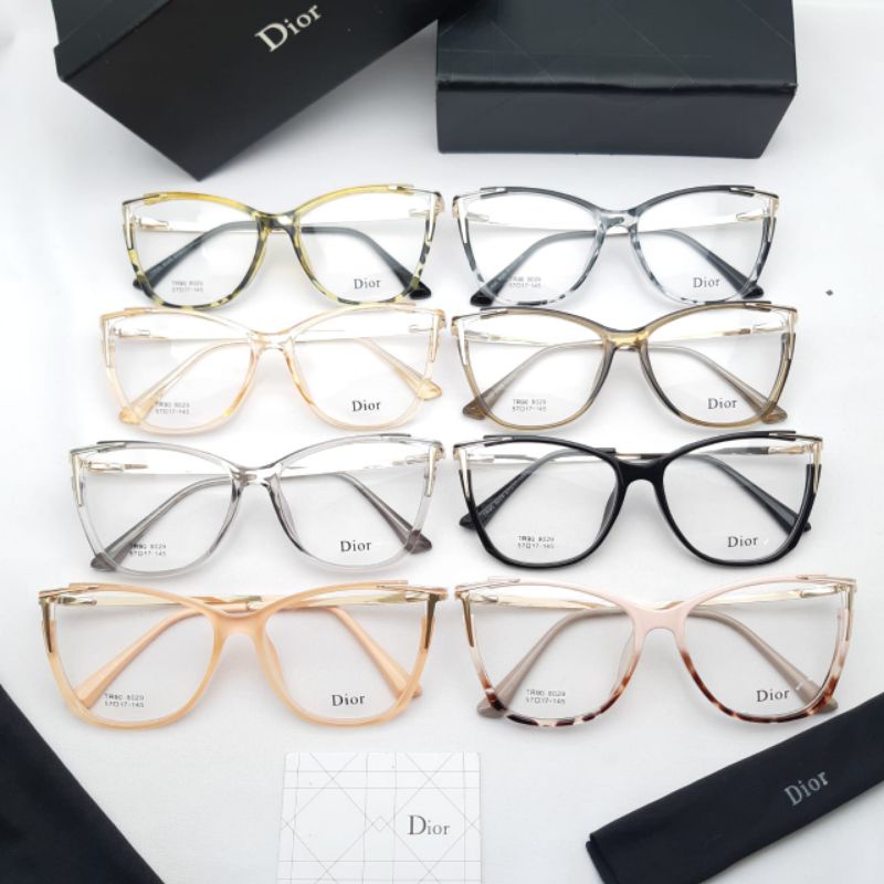 frame kacamata cat eye wanita bahah plastik dengan batang frame besi 8029