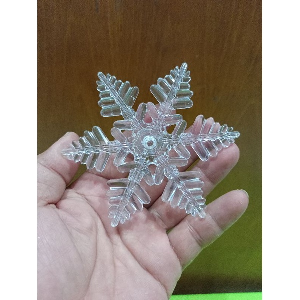 Hiasan Pohon Natal Snowflake plastik Bening Transparant lebih Meriah
