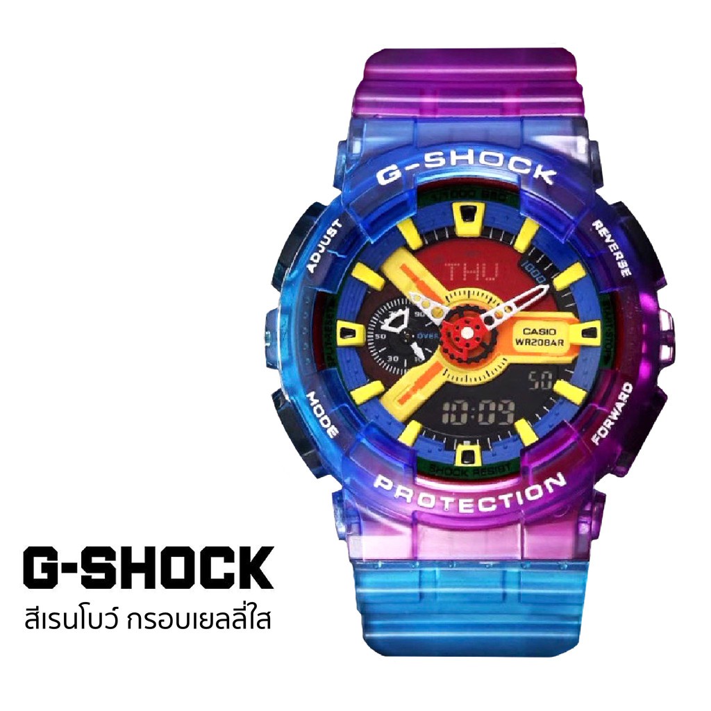 G Shock Custom Pria Wanita Rainbow Special Colors Edisi Terbatas Jam Tangan Rainbow Camouflage Pria Wanita Terbaru 2022