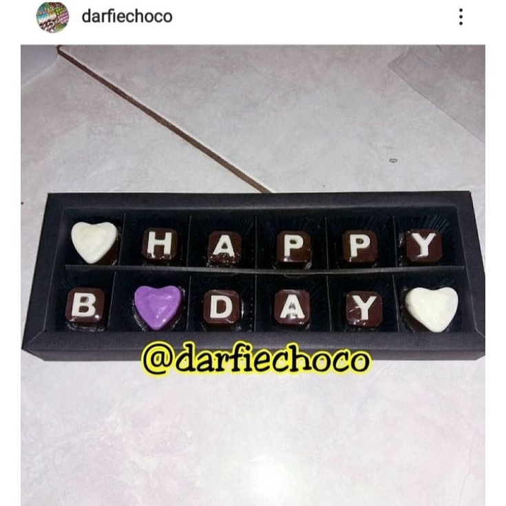 

coklat nama/kata simple 12kotak(2x6)