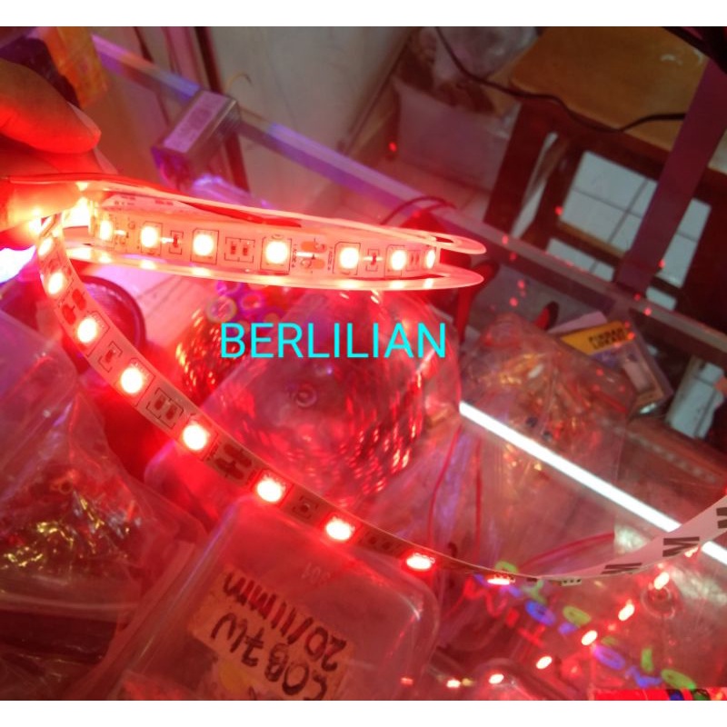 Led Strip MERAH SMD 5050 DC 12V 1rol panjang 5meter ip33 indor