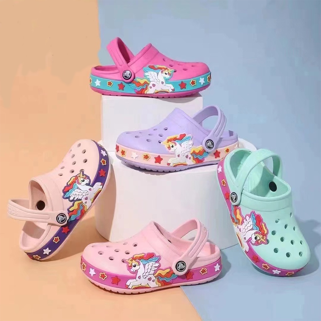 Crocs ANAK FUN LAB / Crocs Karakter / Crocs Anak / Sandal Anak / Sepatu Sandal Anak / Crocs KIDS - Unicorn New