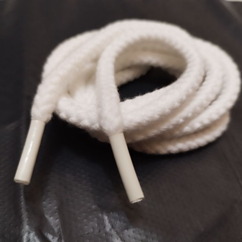 tali Hoodie original bulat kepang warna putih / tali Hoodie putih kepang 7mm