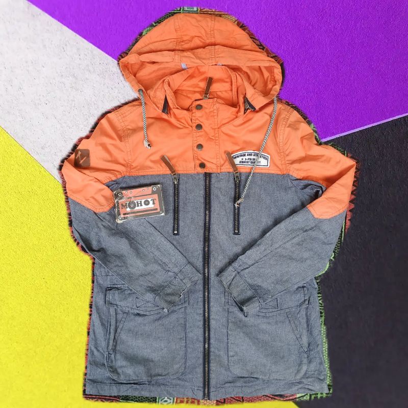 jaket parka d pulse orange abu-abu