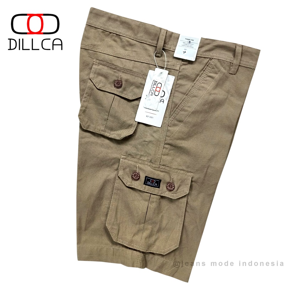 DILLCA - Celana Pendek Kargo Short Cargo Pria Grey Premium distro Original terbaru