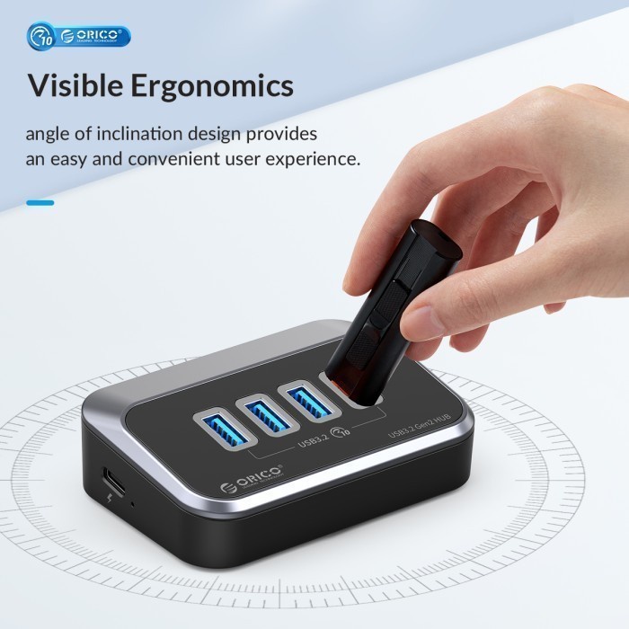 ORICO M3U3-3TS-05 3Port USB3.2 Hub Type C to C USB A Card Reader 0,5M