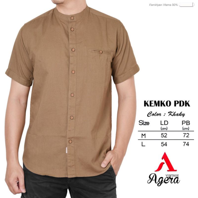 [ MR ] BAJU KEMEJA KOKO KEMKO PRIA LENGAN PENDEK KANCING FULL WARNA TERBARU AGERA